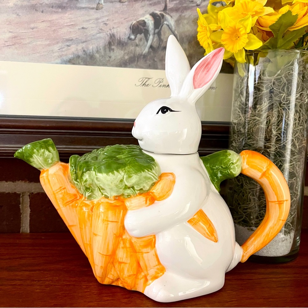 Bunny Rabbit Teapot Cottage Farmhouse